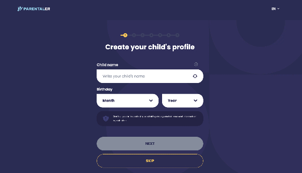 Create your child's profile
